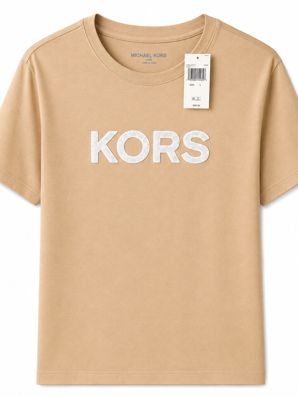 Michael Kors Kids Tan Tee with White KORS Logo